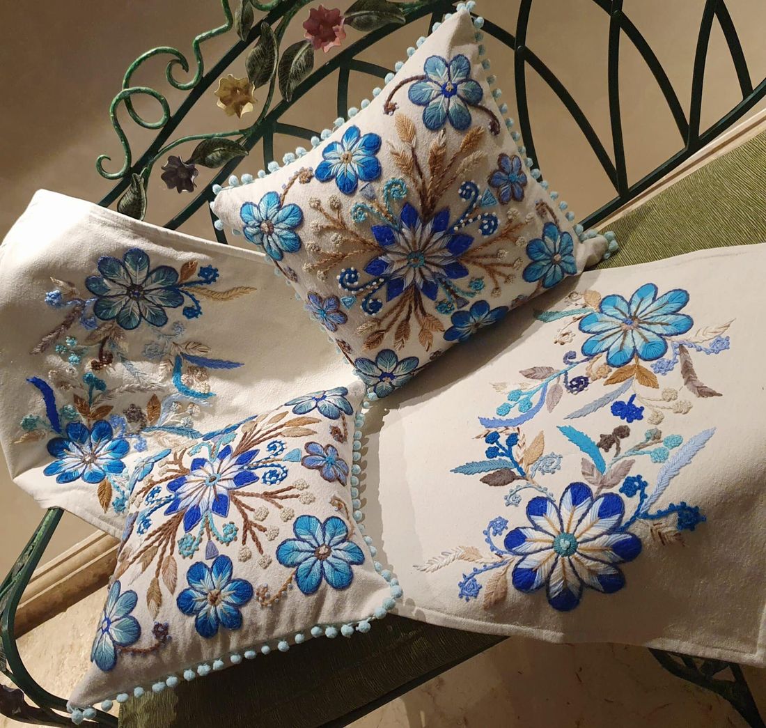 وسادة — Brazilian Blue Off-White — Cushion — Brazilian Blue Off-White (3)