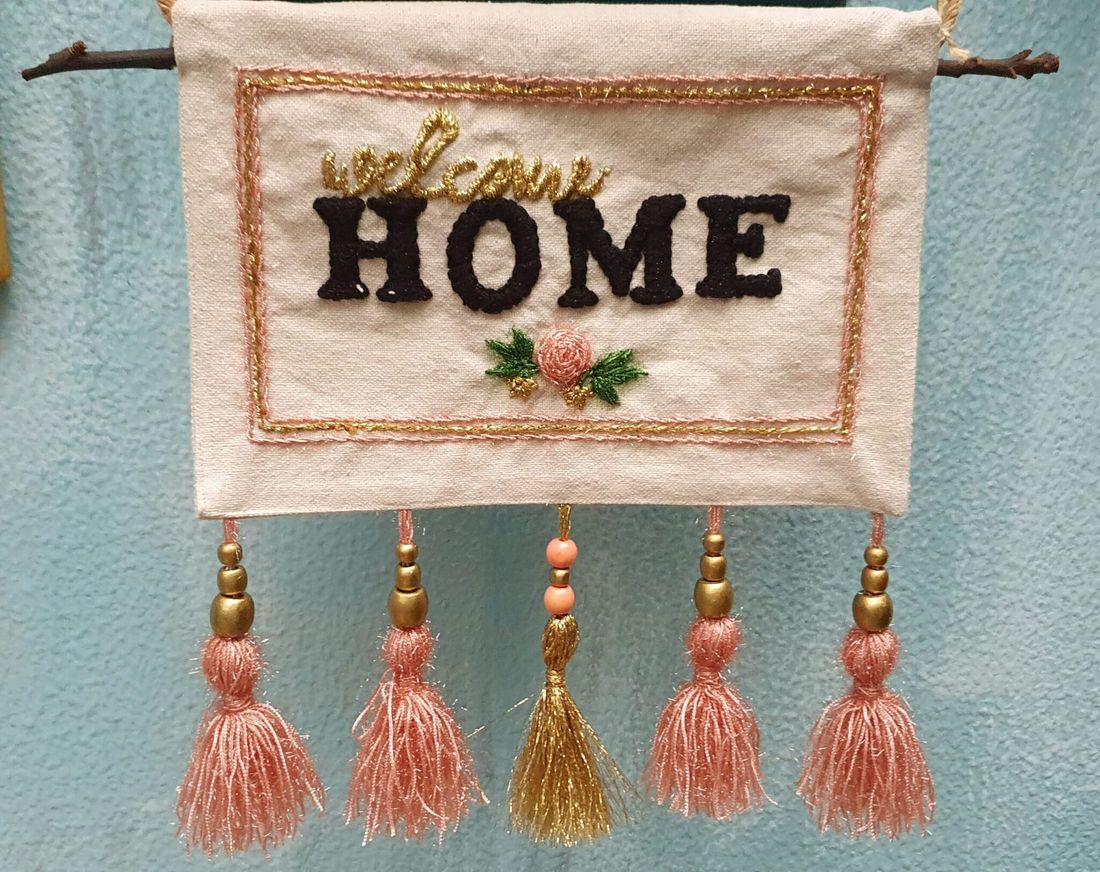 Rose Gold Welcome Home Hanging — Rose Gold Welcome Home Hanging (3)