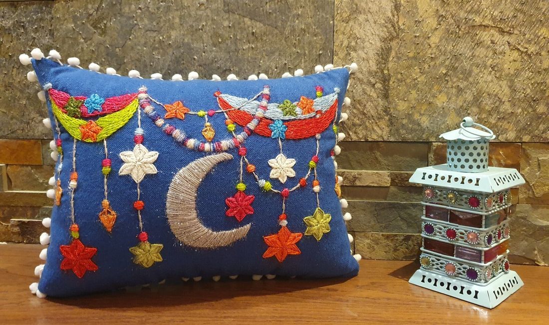 وسادة — Royal Blue Zeenet Ramadan — Cushion — Royal Blue Zeenet Ramadan (2)