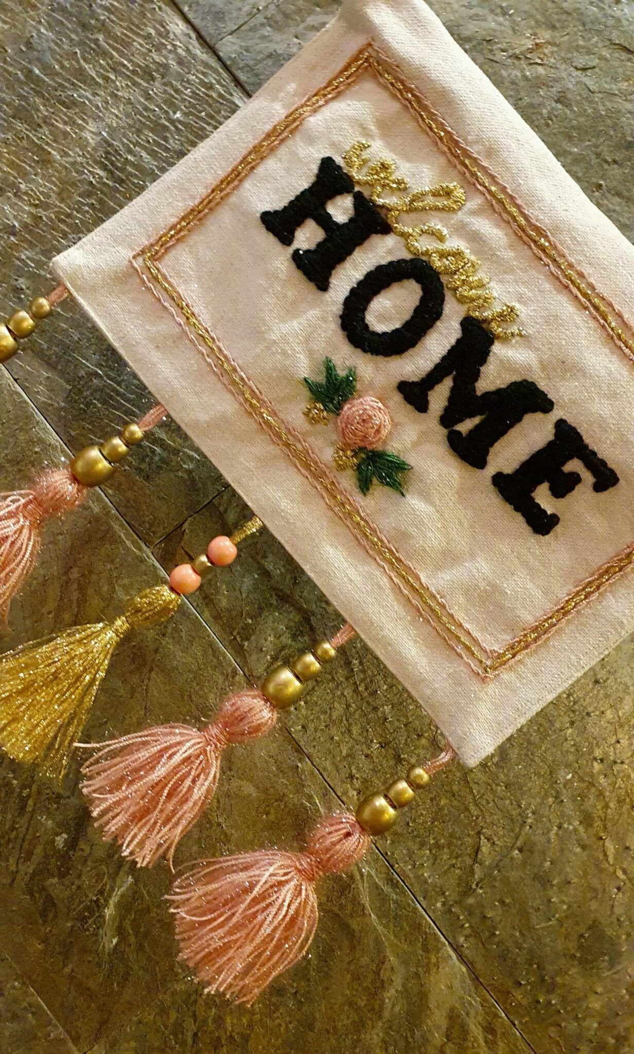 Rose Gold Welcome Home Hanging — Rose Gold Welcome Home Hanging