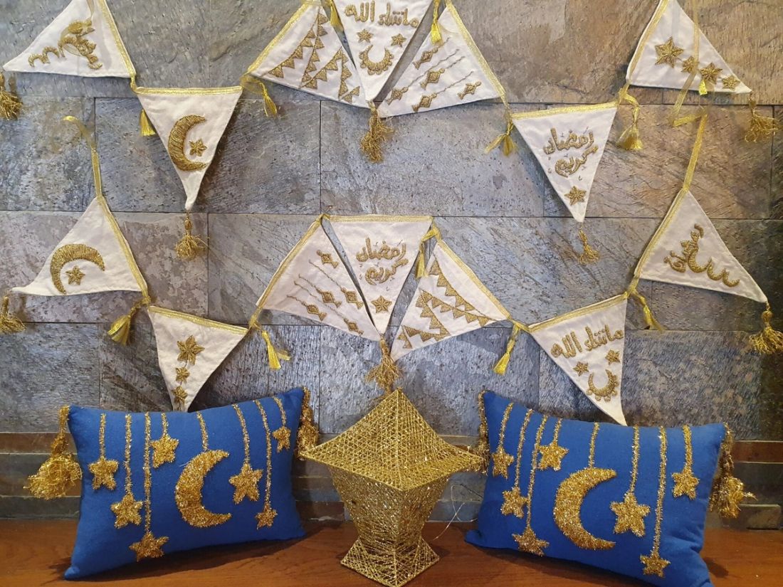 وسادة — Ramadan Stars Royal Blue — Cushion — Ramadan Stars Royal Blue (1)