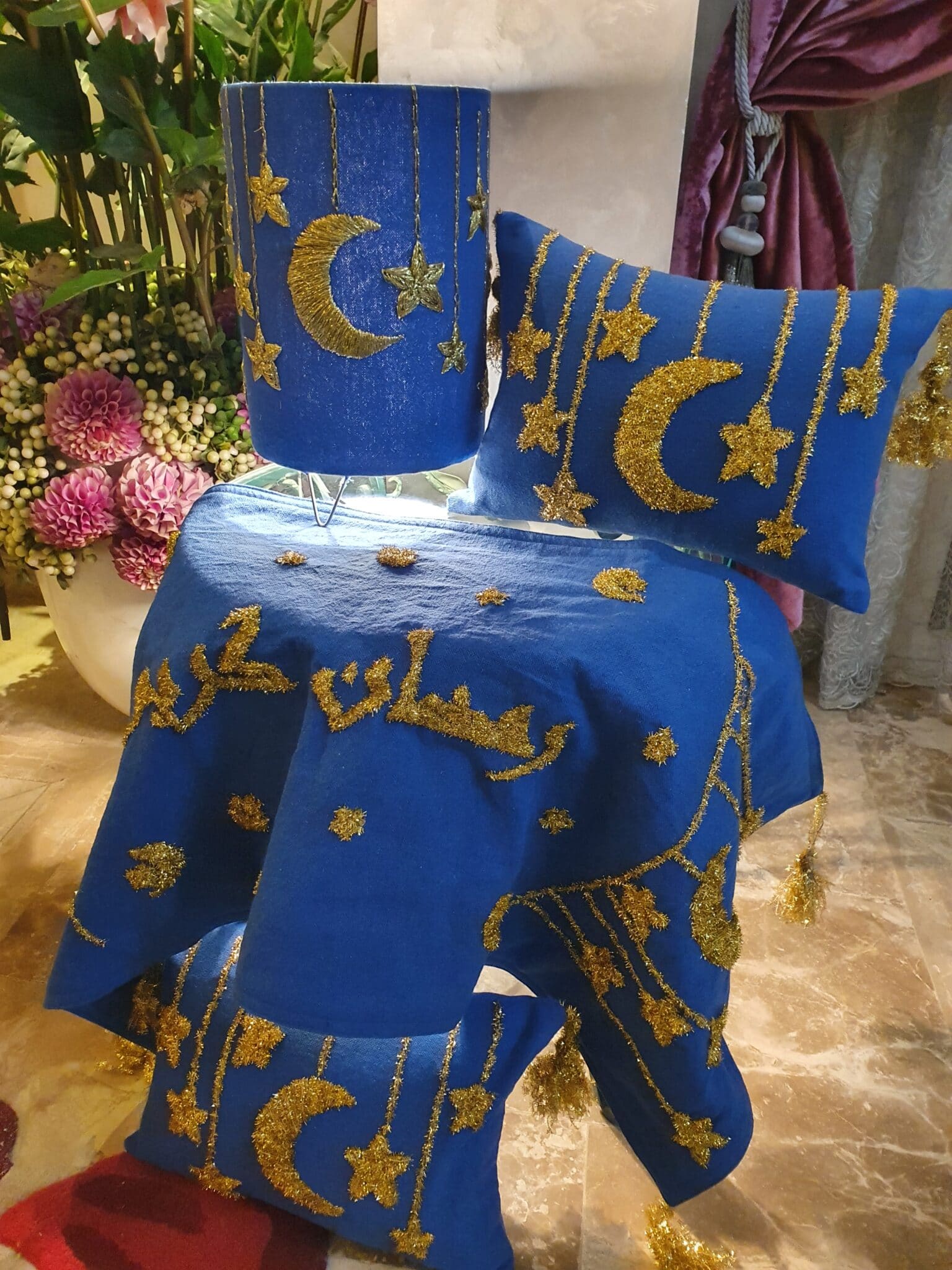 مفرش — Ramadan Stars Royal Blue — Runner — Ramadan Stars Royal Blue