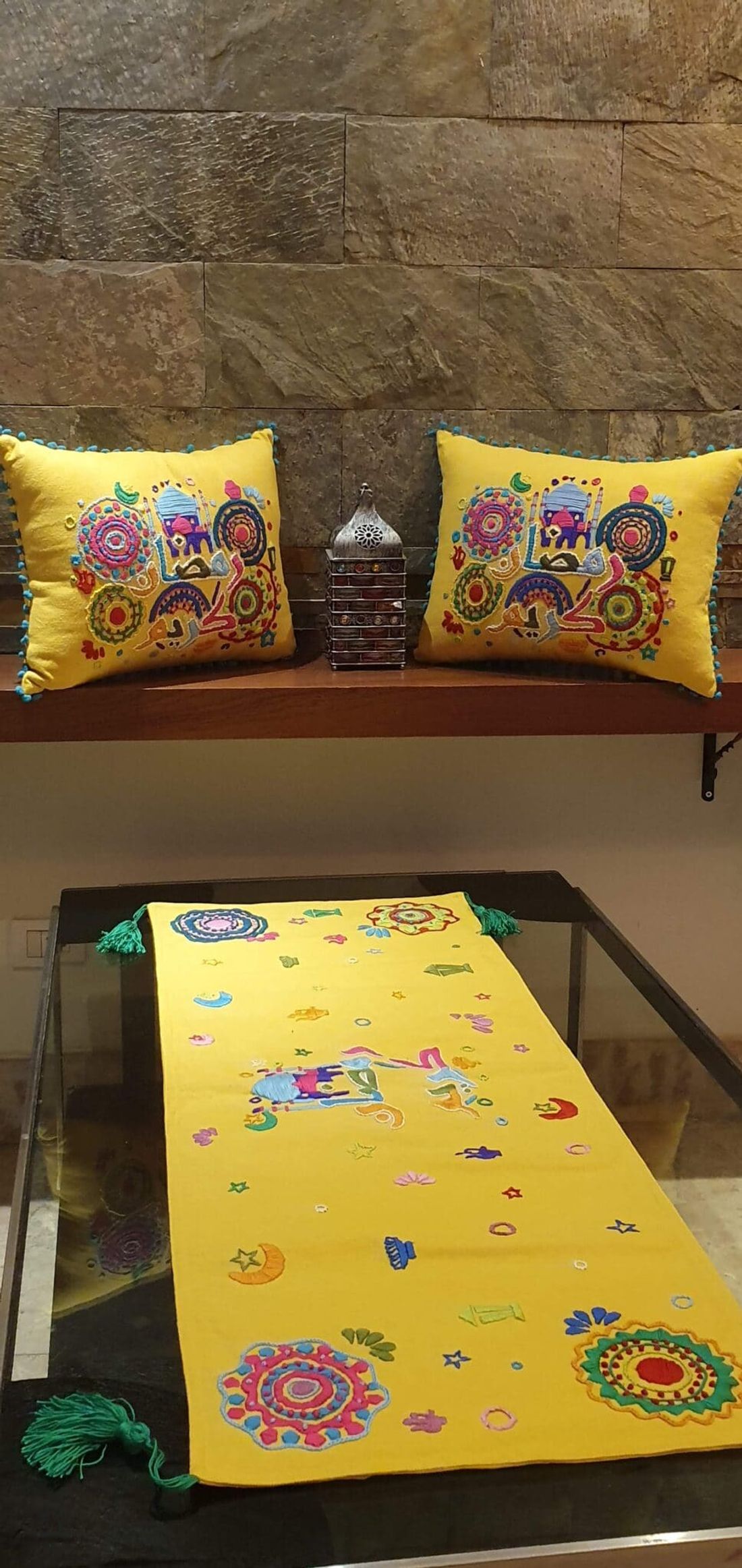 معلّقة — Yellow Ramadan Kareem Mandala — Wall Hanging — Yellow Ramadan Kareem Mandala (1)