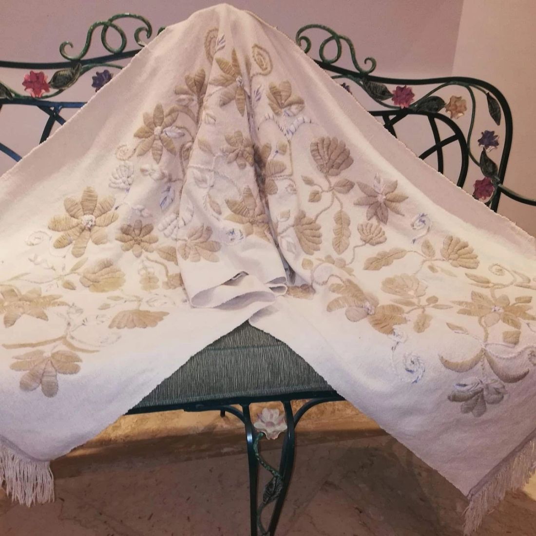 مفرش — Off-White Handmade Fabric — Runner — Off-White Handmade Fabric (4)