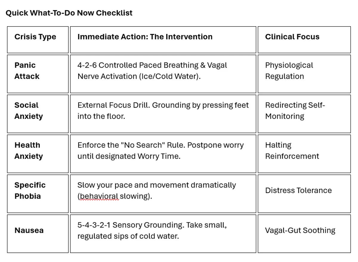 Quick Checklist for Anxiety