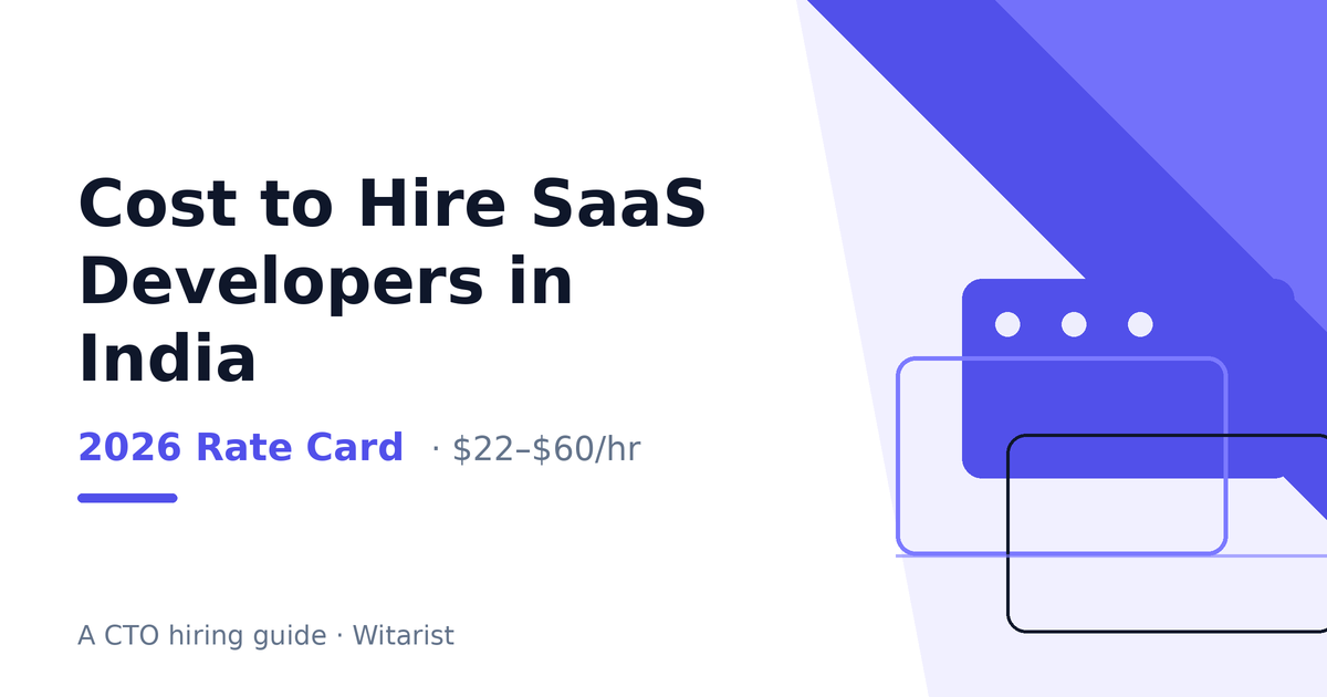 Witarist 2026 SaaS rate card cover - cost to hire SaaS developers in India by seniority