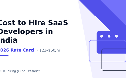 Witarist 2026 SaaS rate card cover - cost to hire SaaS developers in India by seniority