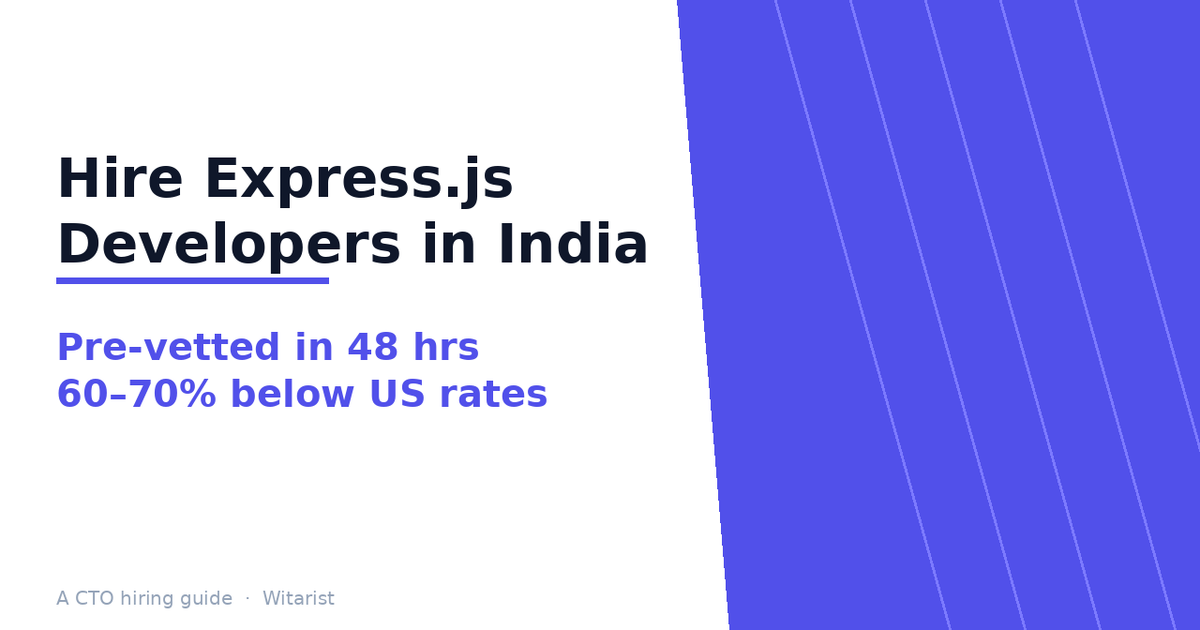 Hire Express.js Developers in India 2026 — Witarist CTO hiring guide hero image
