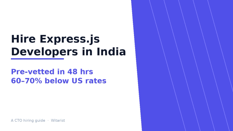 Hire Express.js Developers in India 2026 — Witarist CTO hiring guide hero image
