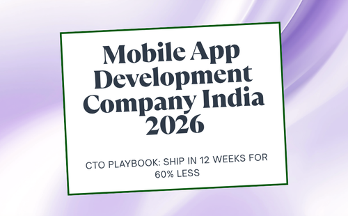 Witarist mobile app development company India 2026 CTO hiring guide hero illustration with purple accent