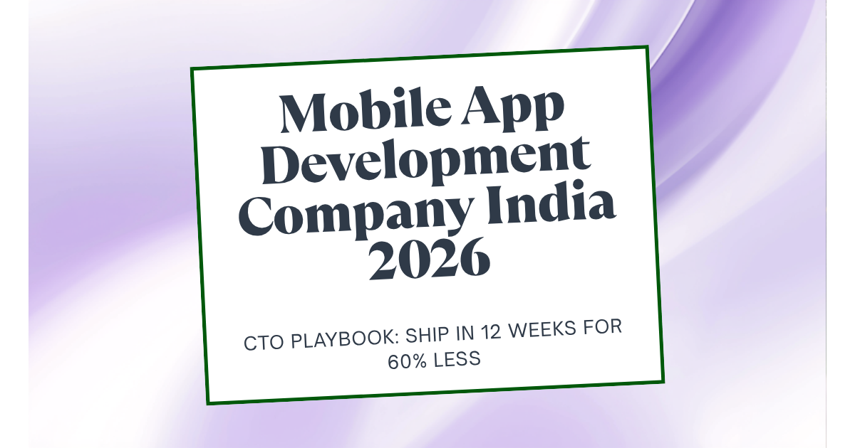 Witarist mobile app development company India 2026 CTO hiring guide hero illustration with purple accent