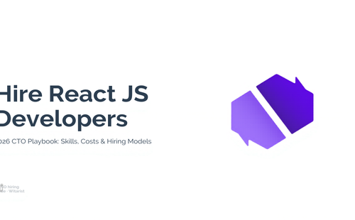 Hire React JS Developers — 2026 CTO Playbook by Witarist showing rates, skills, and hiring models