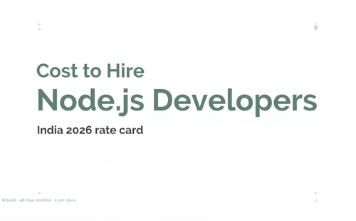 Witarist 2026 India rate card cover — cost to hire Node.js developers by seniority