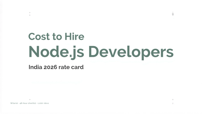Witarist 2026 India rate card cover — cost to hire Node.js developers by seniority