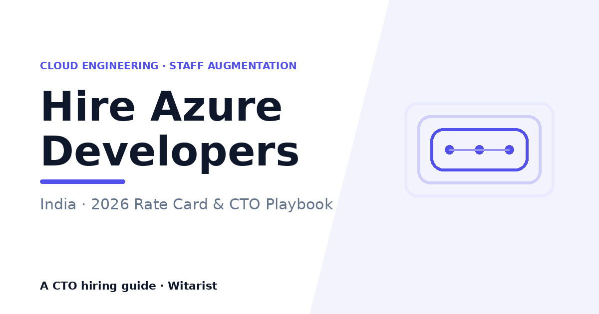 Hire Azure developers in India — Witarist 2026 CTO cost guide