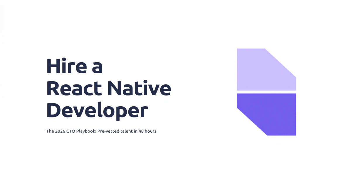 Hire a React Native developer in 2026 — Witarist CTO playbook hero
