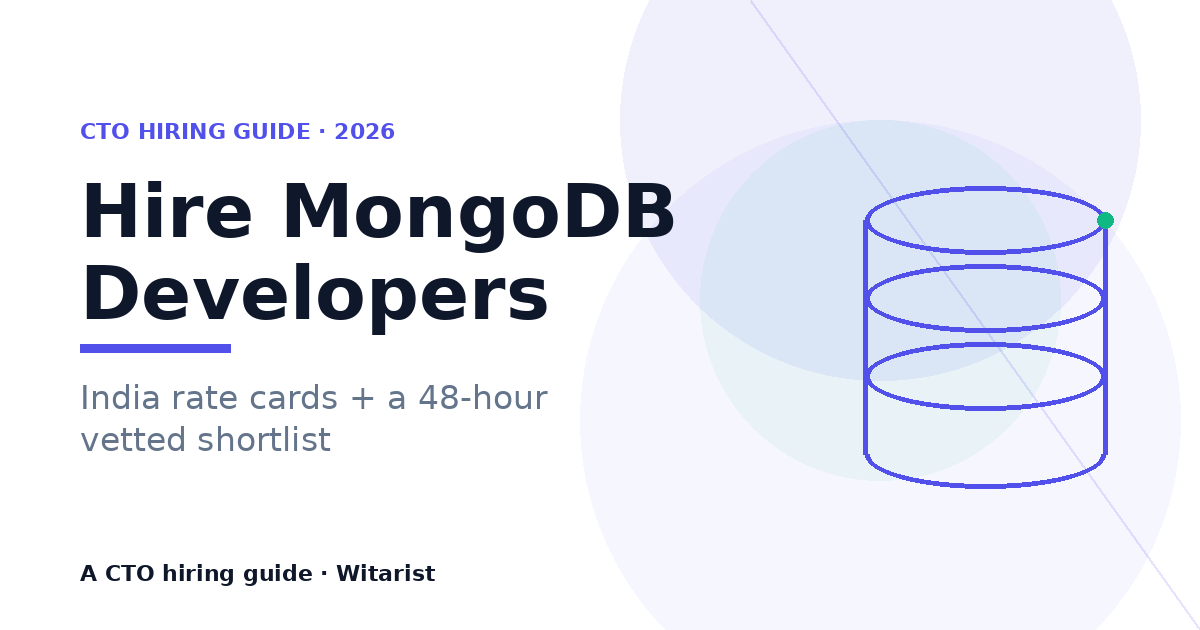 Hire MongoDB developers in India 2026 cost guide by Witarist