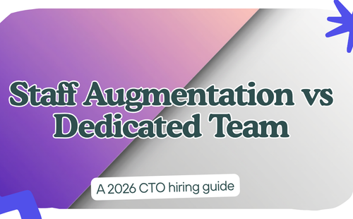 Witarist 2026 CTO hiring guide cover — staff augmentation vs dedicated development team comparison