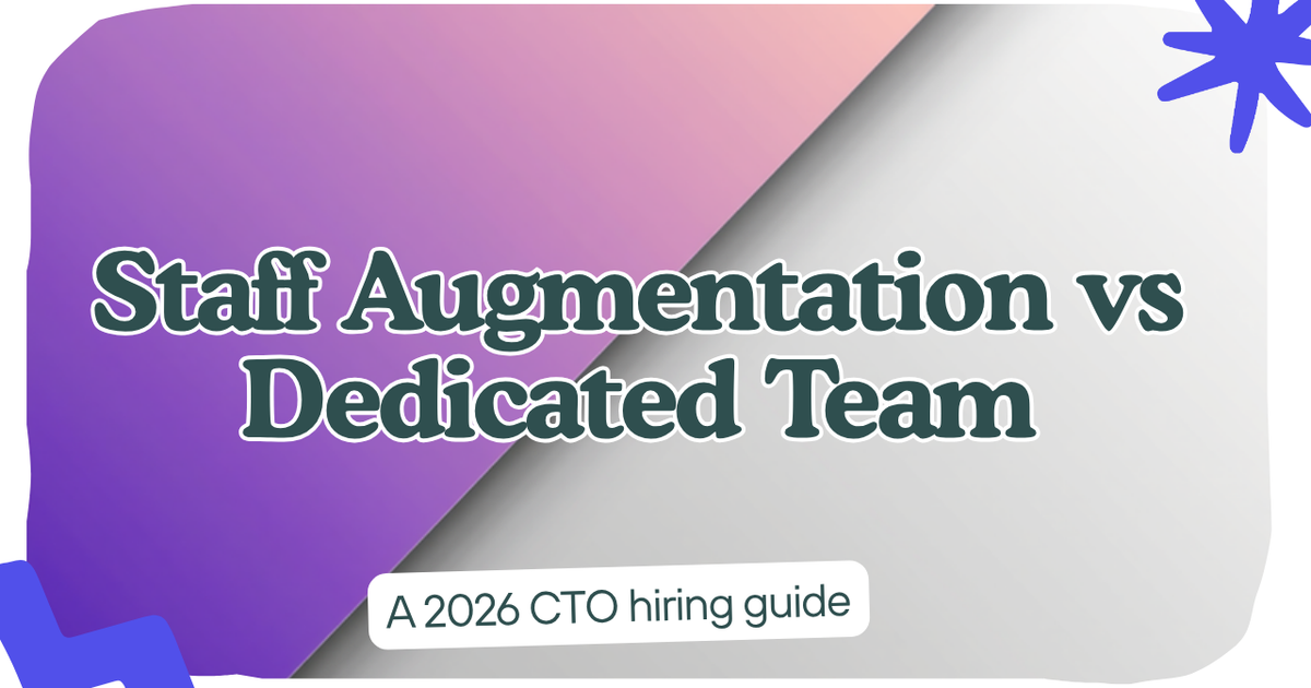 Witarist 2026 CTO hiring guide cover — staff augmentation vs dedicated development team comparison