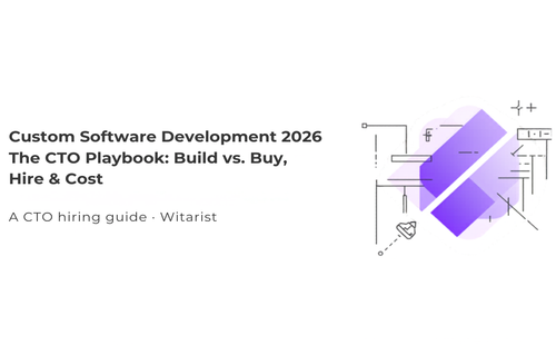 Custom Software Development 2026 — Witarist CTO hiring playbook on cost, build vs buy, and staffing models