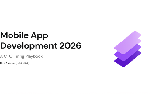 Witarist Mobile App Development 2026 CTO Hiring Playbook hero — purple gradient on white