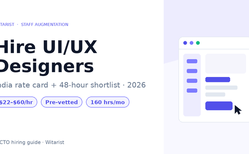 Hire UI/UX designers in India 2026 rate card and CTO hiring guide — Witarist