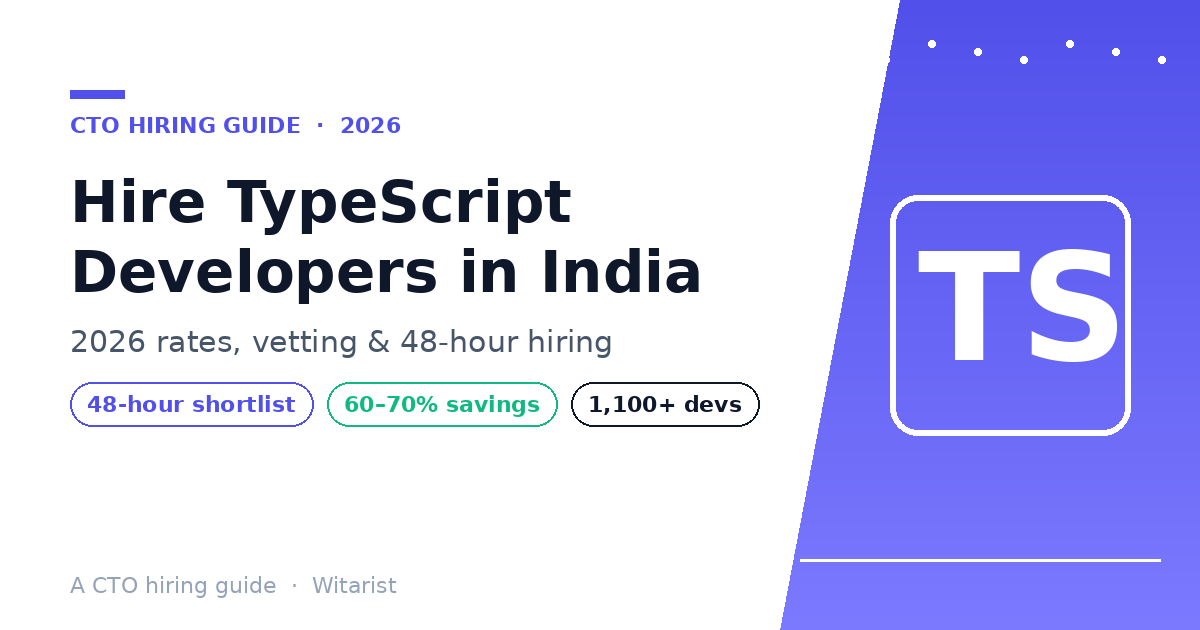 Witarist 2026 India rate card cover — cost to hire dedicated developers by seniority