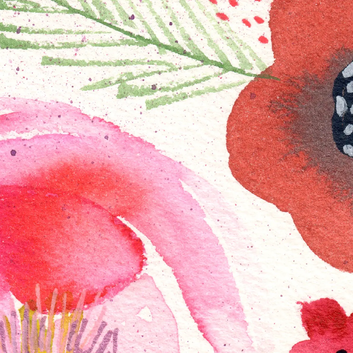 Roses et pivoines — détail 2