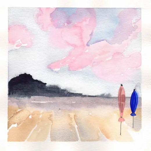 Les parasols fermés