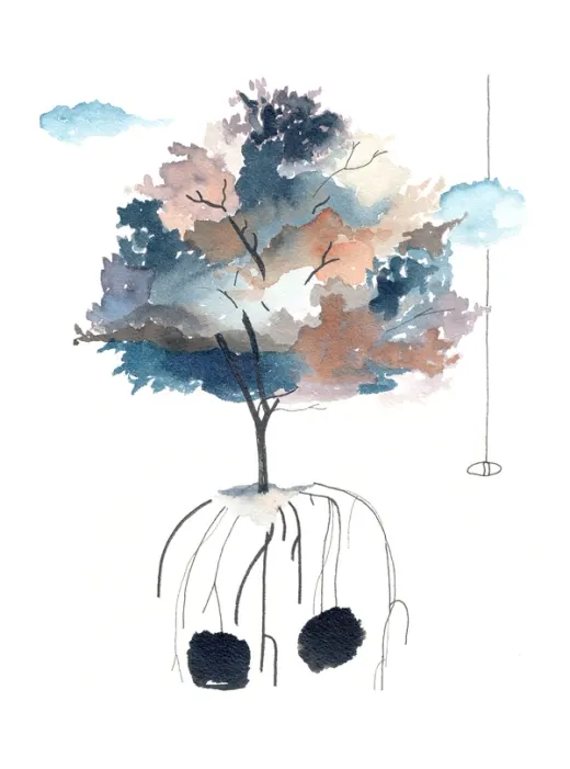 Arbre-racines gris