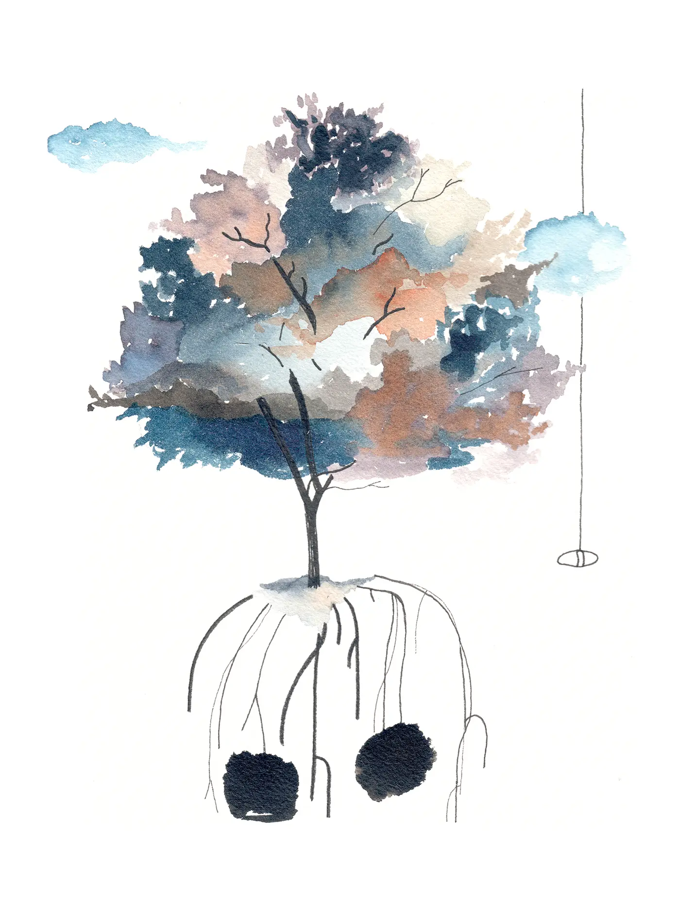 Arbre-racines gris