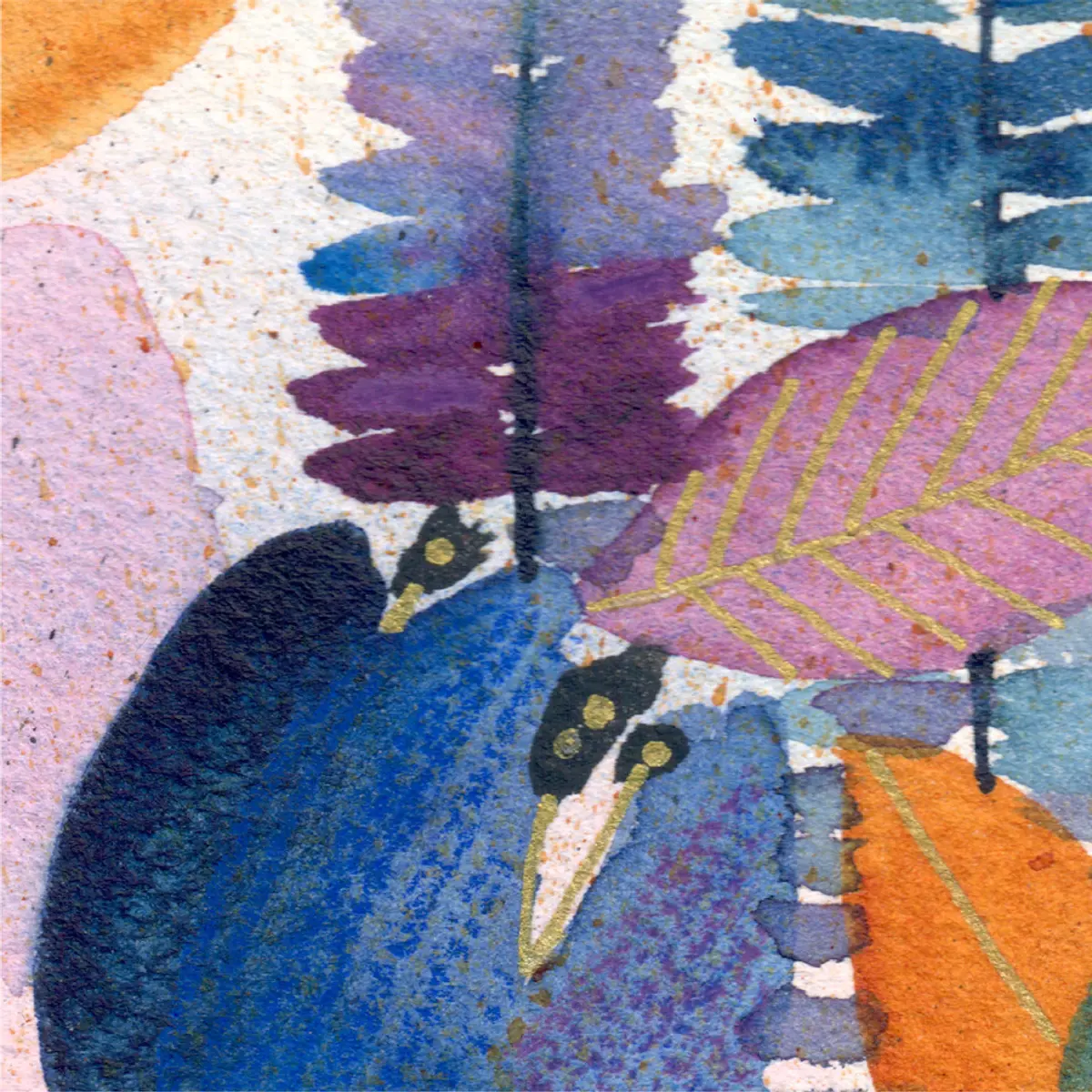 Composition florale bleue — détail 2