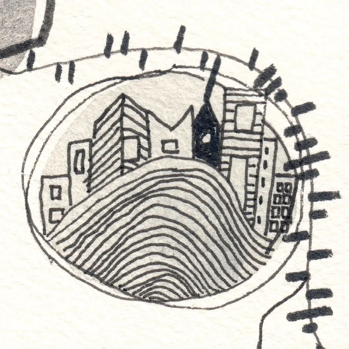 Personnage errant dans la ville — détail 2