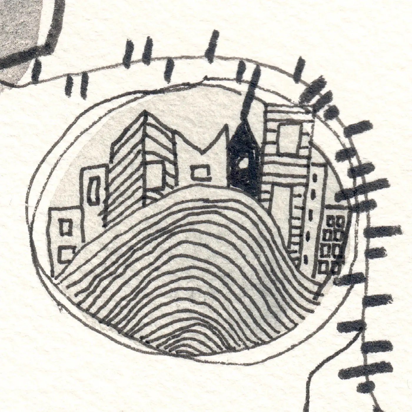 Personnage errant dans la ville — vue 2