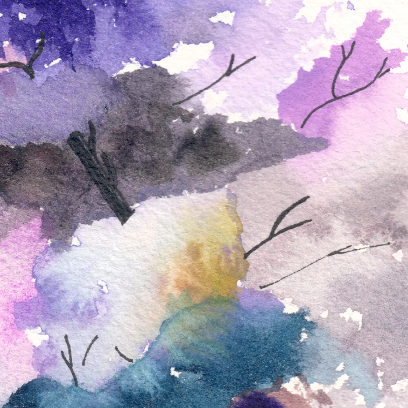 Arbre racines violet — Matière