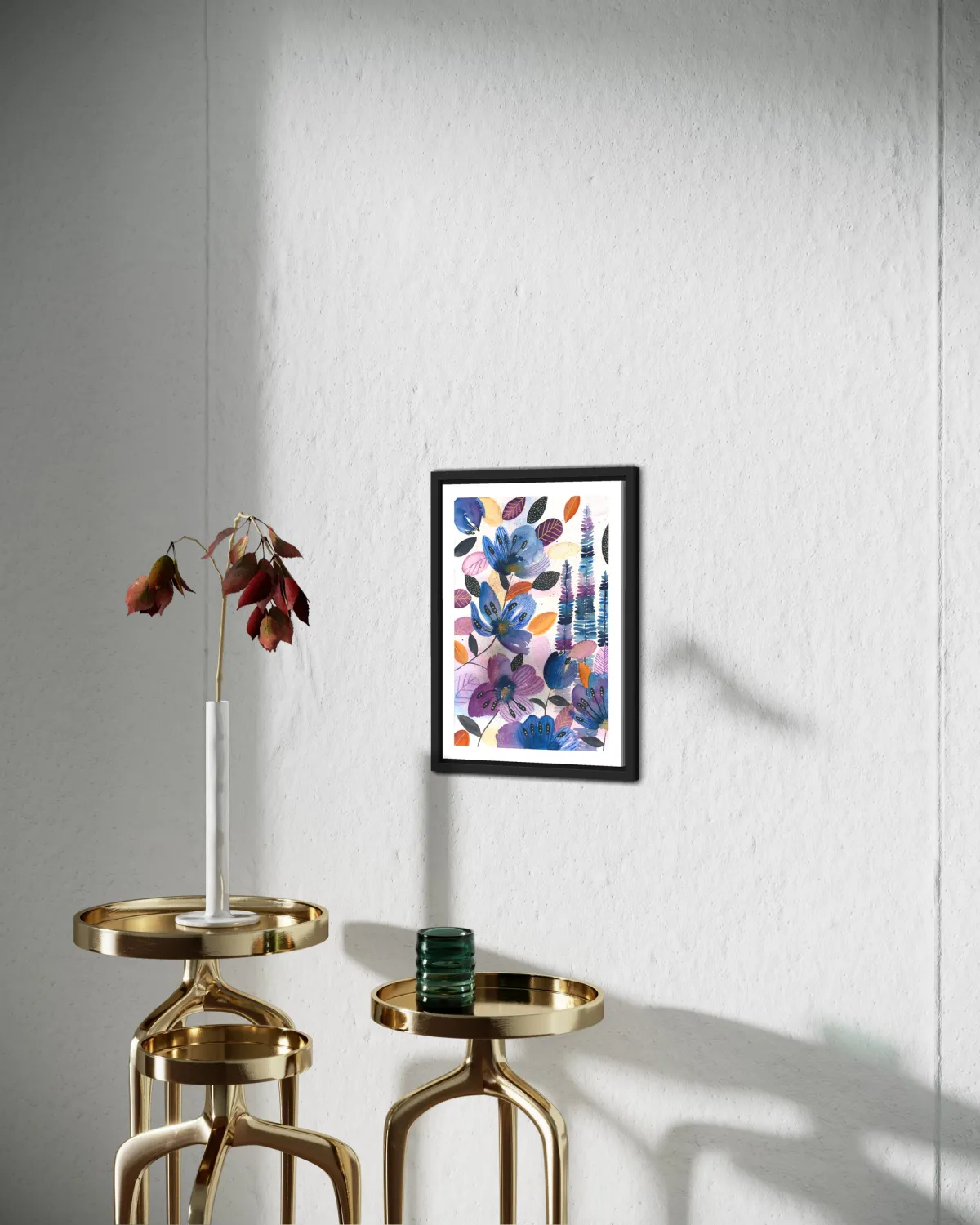 Composition florale bleue — détail 5