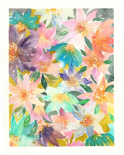 Parterre de fleurs floues