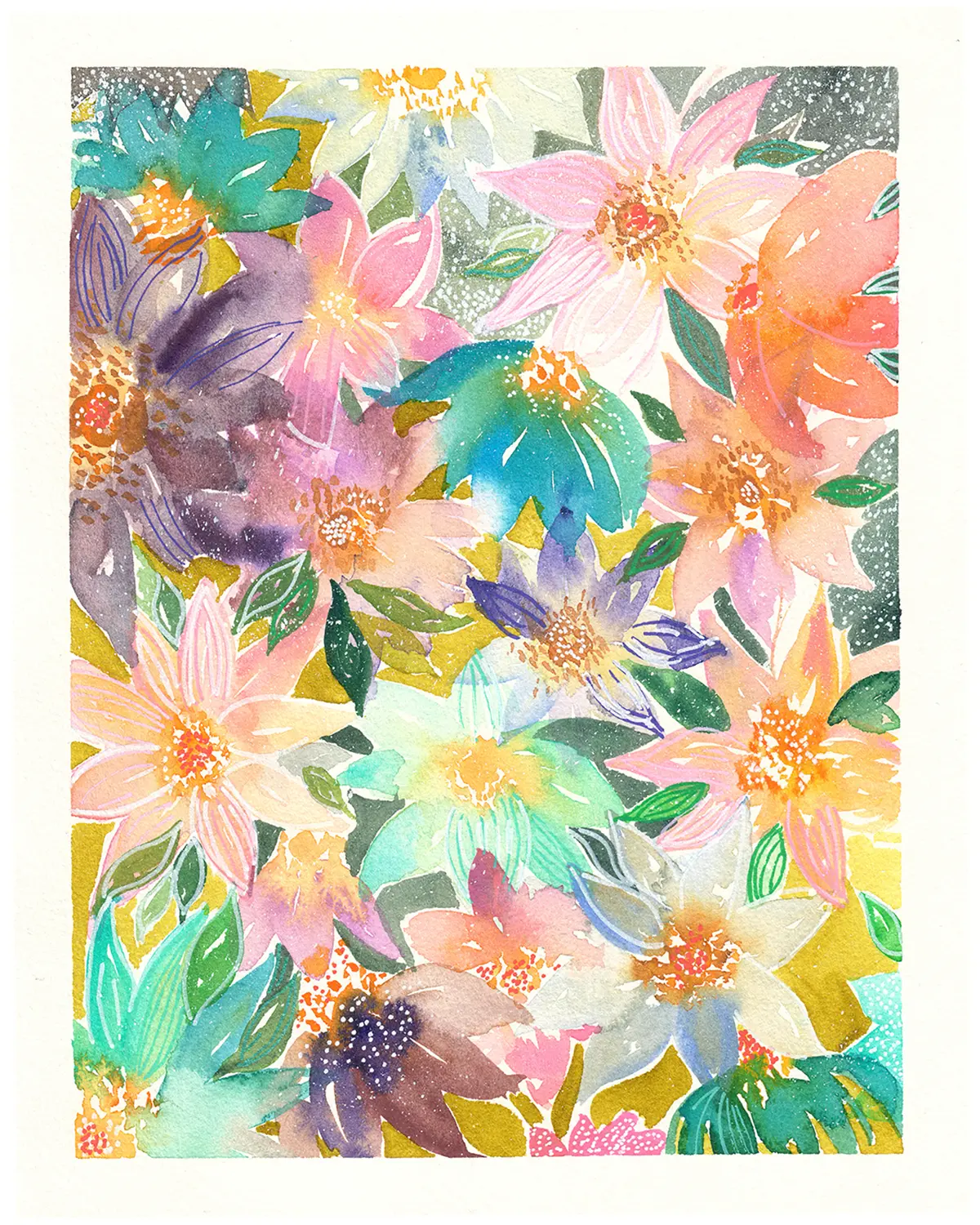 Parterre de fleurs floues