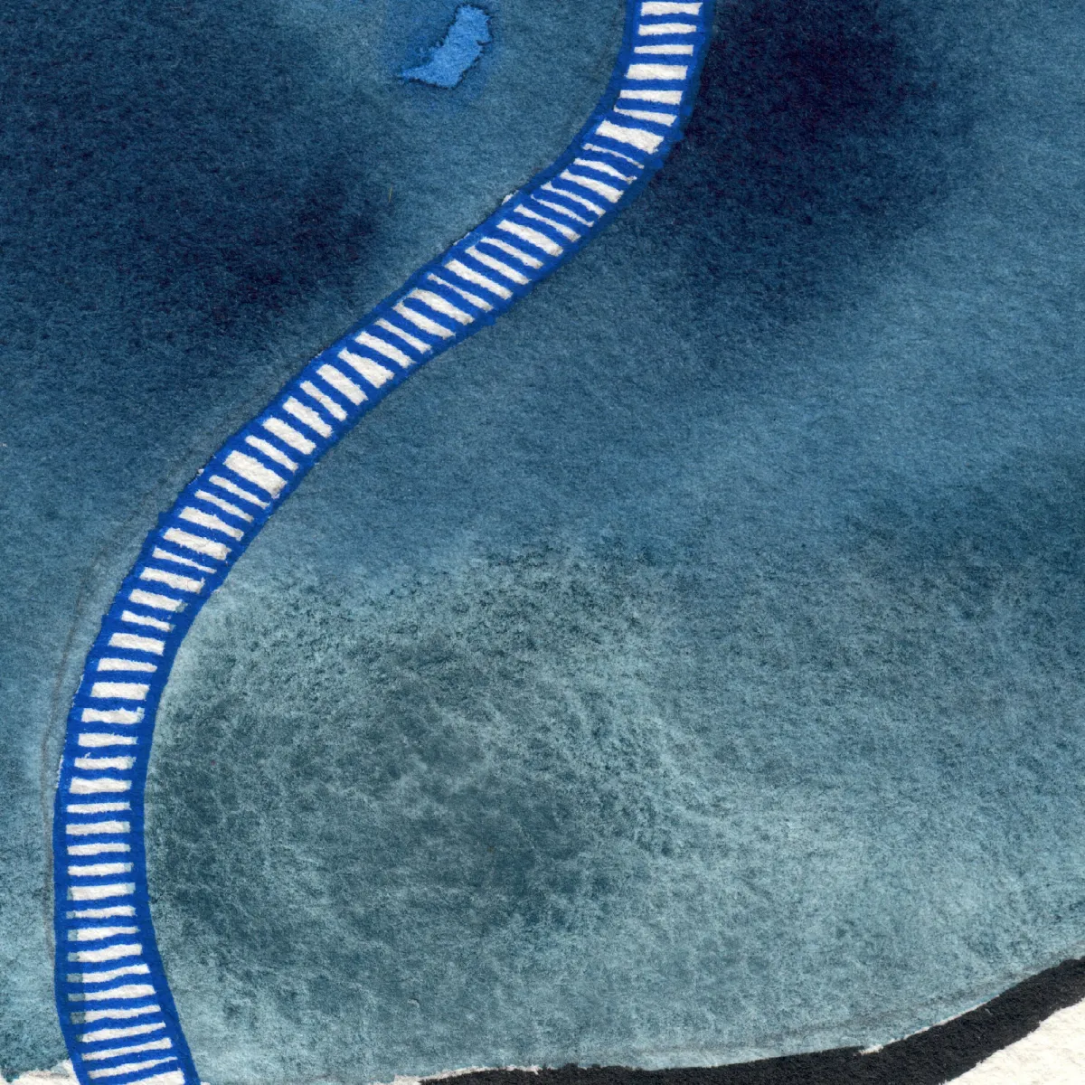 Arbre caillou fleurs bleues — détail 4