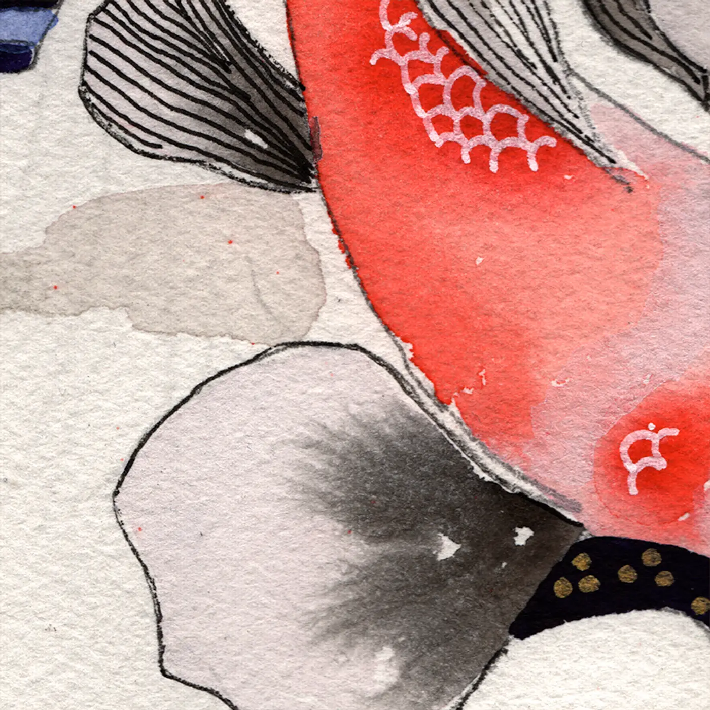 Femme japonaise et carpes KoÏ — Matière