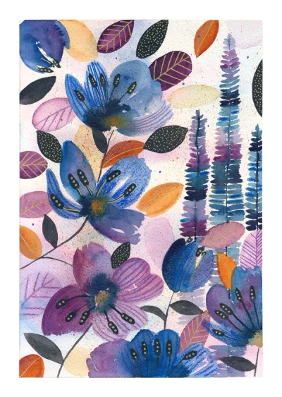 Composition florale bleue