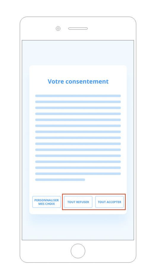 Exemple d'interfaces de consentement
