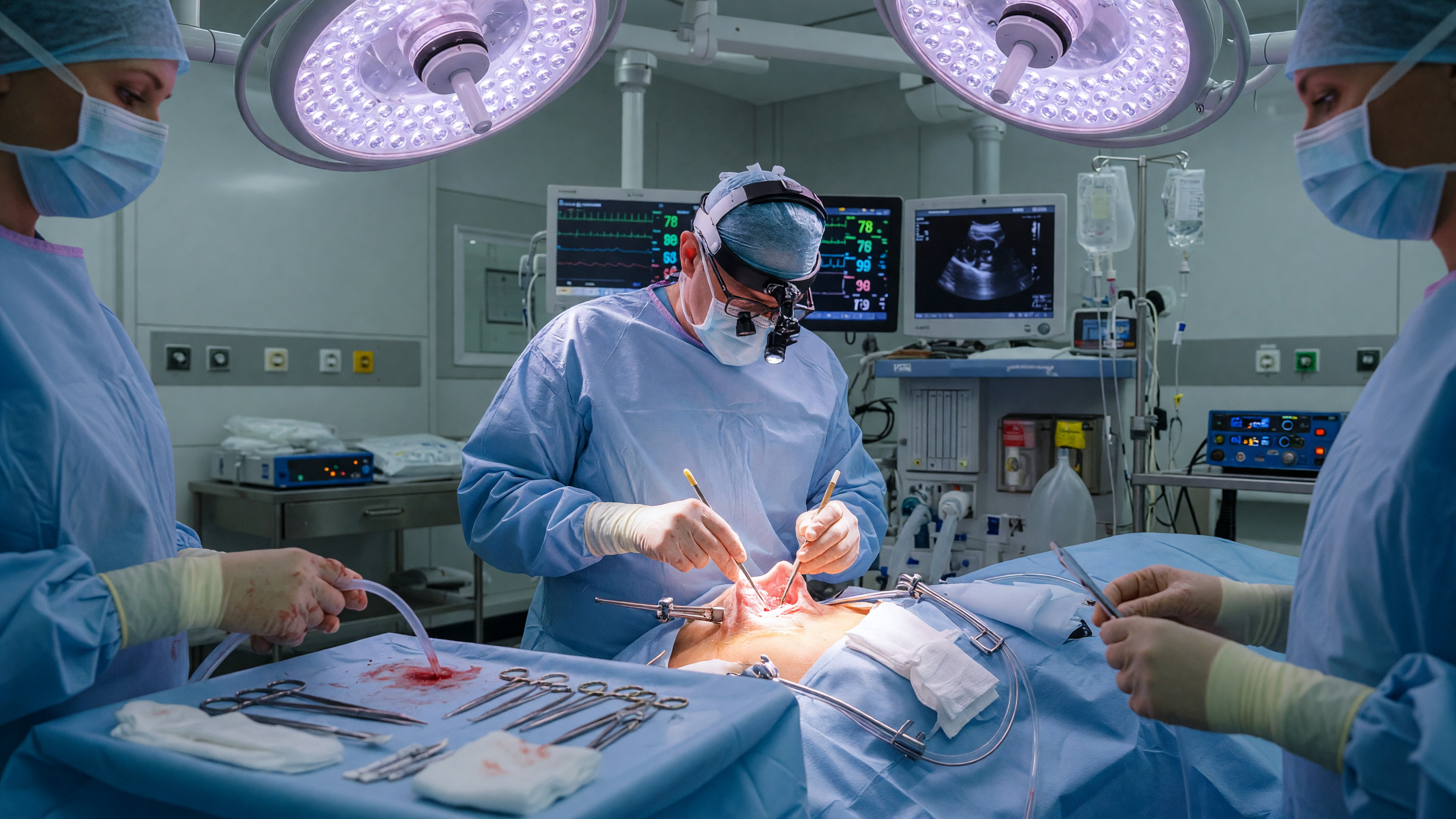 Best thyroid surgeon in Hyderabad performing precise thyroid surgery in a modern operating theatre