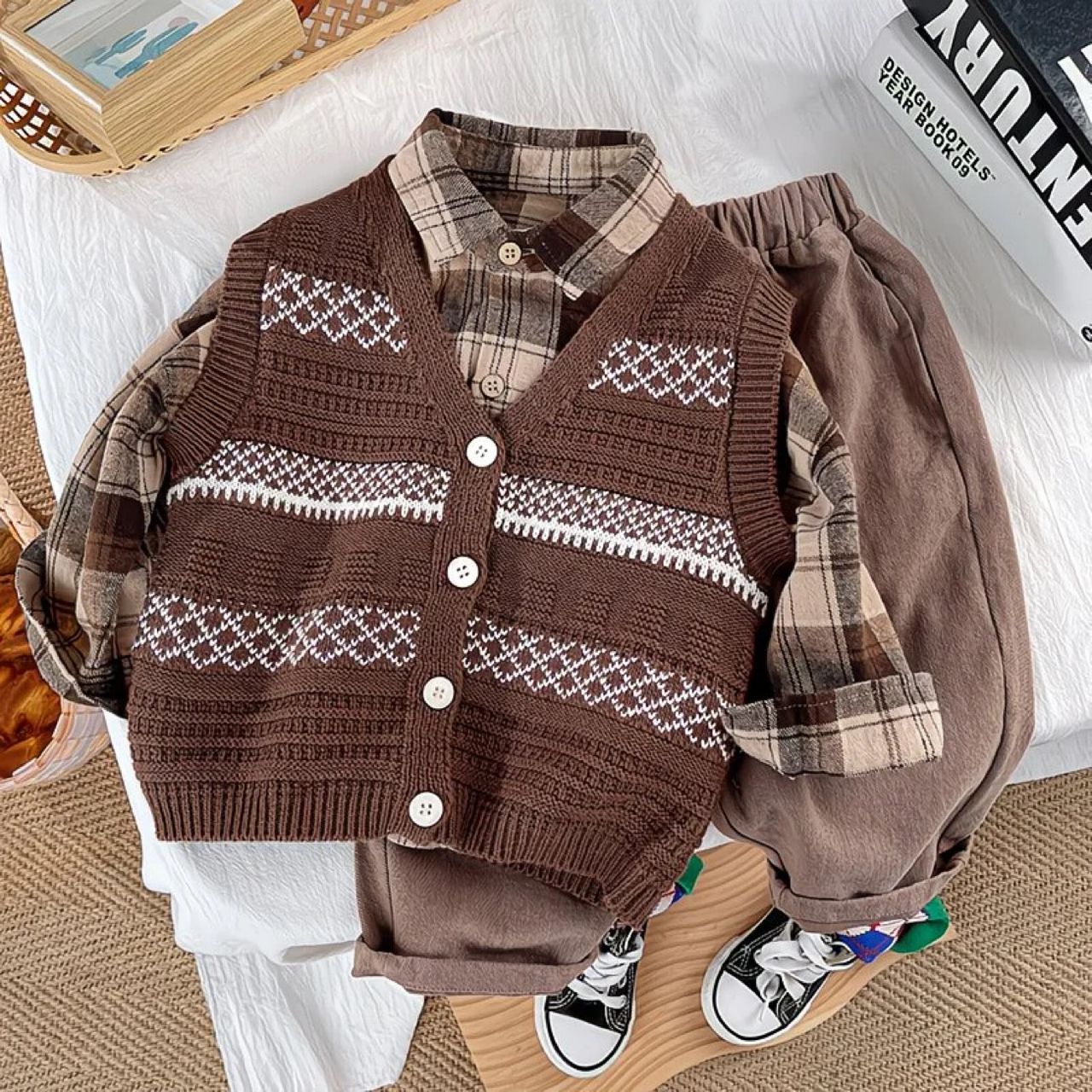 Brown  shirt set