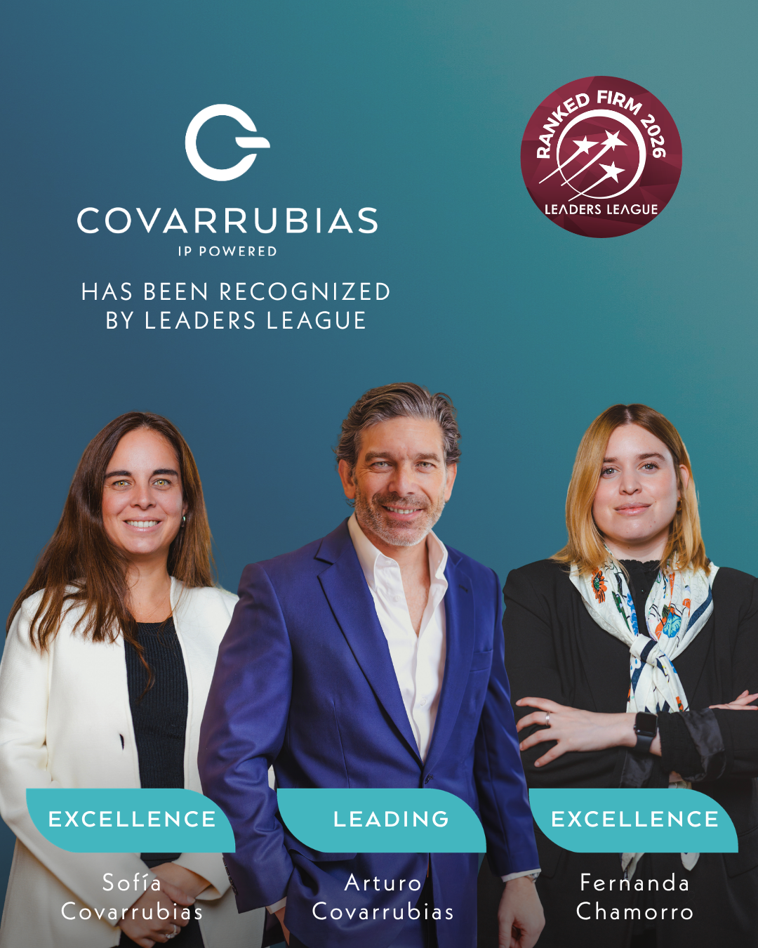 Covarrubias y Cía. Recognized in Leaders League Chile 2026