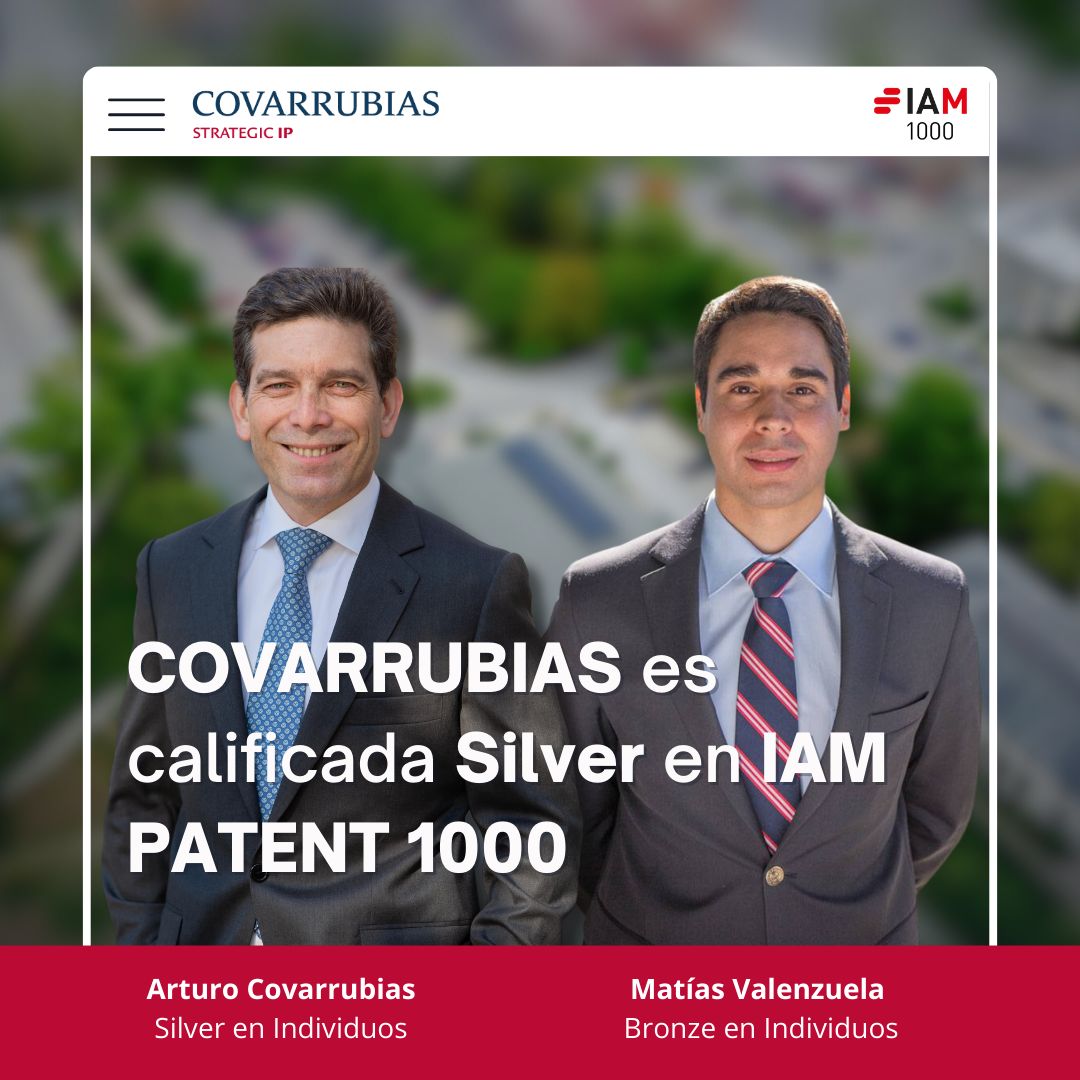 Covarrubias is ranked on Silver Tier at IAM Patent 1000