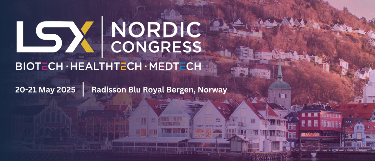 Banner for LSXBergen, LSXNordic, LSXNordic Bergen, biotechnology leader congress Berg