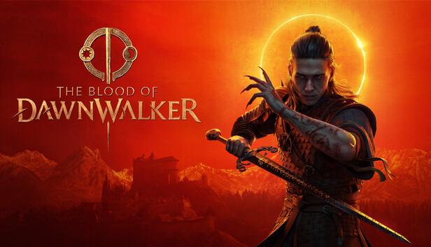 The Blood of Dawnwalker official Steam art, a vampire under an eclipse (Rebel Wolves)