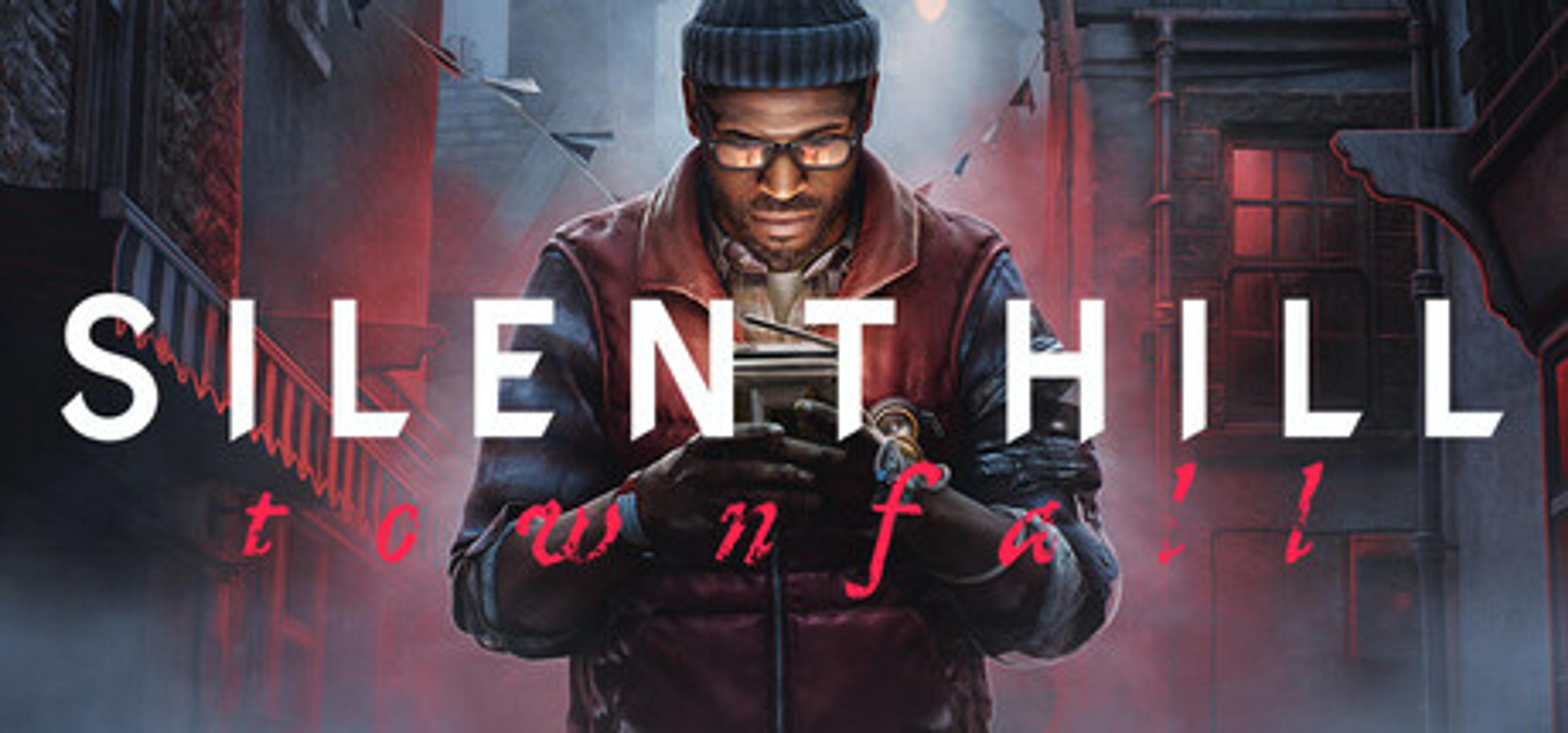 Silent Hill: Townfall official Steam art, a man in a beanie lit by a red glow (No Code)