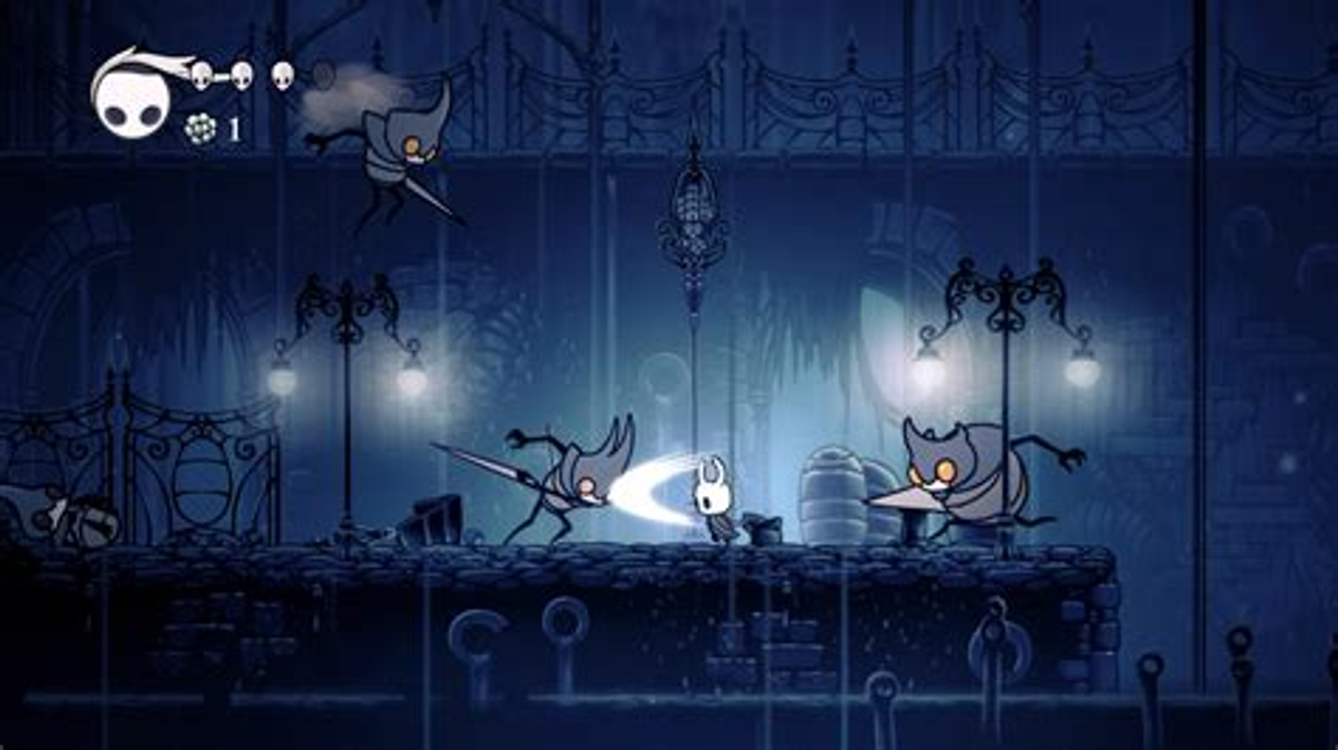 A duel with Hornet — fast, fluid.